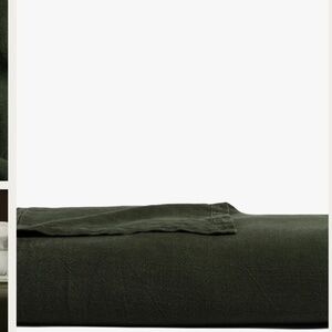 NWT Parachute Home Vintage Linen Bed Blanket- Evergreen